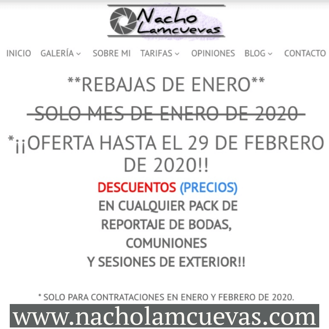 Rebajas Febrero 2020 Nacho Lamcuevas fotografo